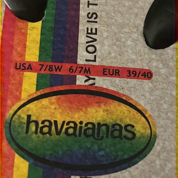 Havaianas Top Pride Love Is The Only Way Rainbow Rubber Flip Flops - Picture 6 of 6